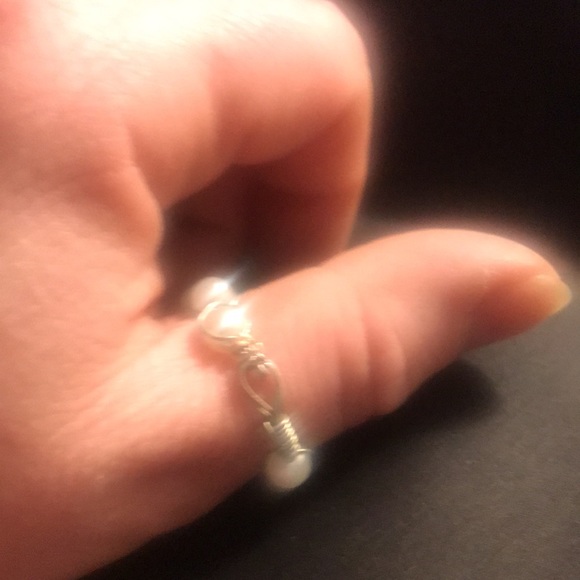 love, Savvy Handcrafted Braided Wire Pearl Beaded Ring - Picture 2 of 5
